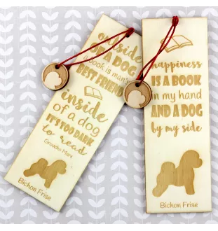 Bichon a poil frise, Bichon Frise, Bichon Tenerife - marque-page pour livre avec chien, marque-page personnalisé, accessoire canin pour les lecteurs de la marque Art-Dog