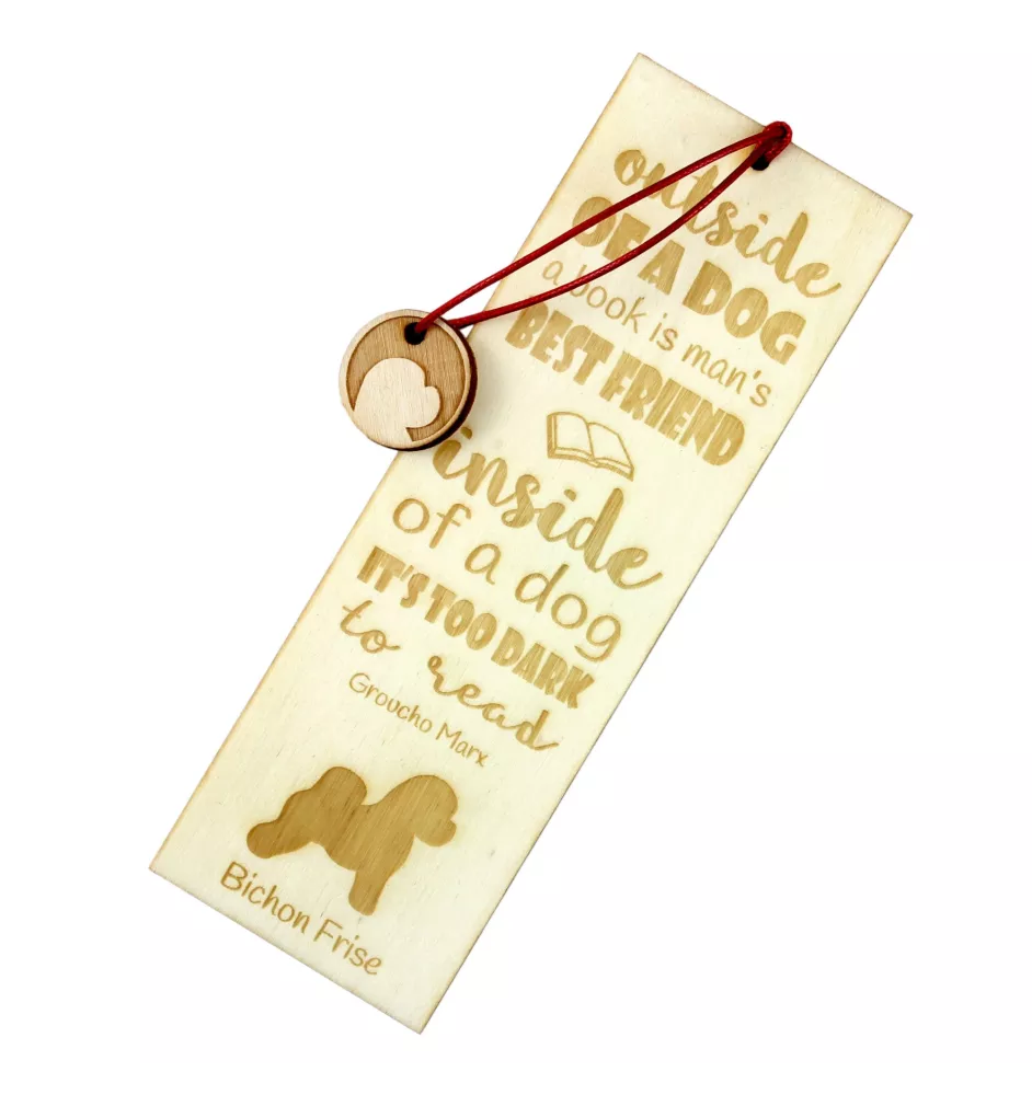 Bichon a poil frise, Bichon Frise, Bichon Tenerife - marque-page pour livre avec chien, marque-page personnalisé, cadeau pour les amateurs de livres de la marque Art-Dog