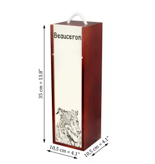 Beauceron, berger de Beauce, berger francais, bas-rouge - boîte à vin avec chien, boîte à alcool avec graphisme, boîte cadeau personnalisée de la marque Art-Dog