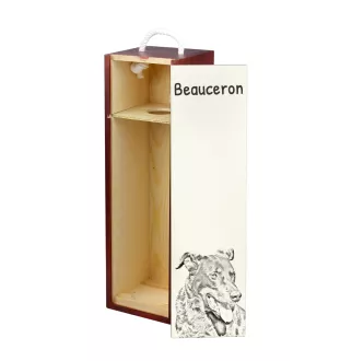 Berger de Beauce, Beauceron, Beauce Sheep Dog - wine box with a dog, alcohol box with graphics, personalized gift box from the Art-Dog brand