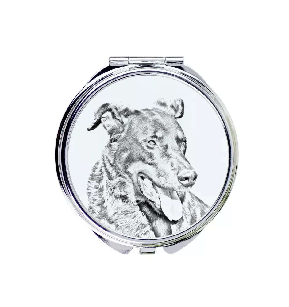 Berger de Beauce, Beauceron, Beauce Sheep Dog - Pocket mirror with a dog, personalized mirror for a purse, compact mirror with Art-Dog brand print.