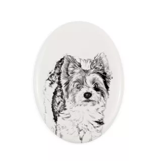 Biewer Yorkshire terrier - une plaque commémorative avec une photo de chien, une plaque funéraire avec une impression, une plaque ovale personnalisée de la marque Art-Dog