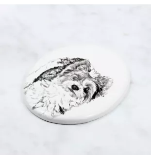 Biewer Terrier, Biewer Yorkshire Terrier - Gedenktafel mit einem Foto eines Hundes, Grabplatte mit Druck, personalisierte ovale Platte der Marke Art-Dog