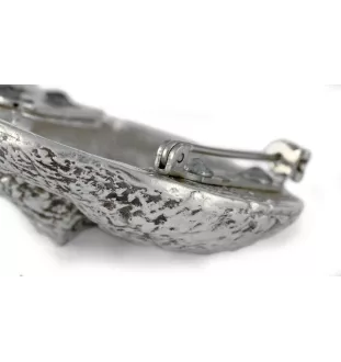 Bichon Frise, Gelockter Bichon, Tenneriffahündchen - Brosche mit Clip, Startnummernhalter, versilberte Anstecknadel für Hundeausstellungen der Marke Art-Dog