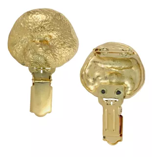Bichon Frise, Bichon Tenerife, Bichon a poil frise - brooch with a clip, gold-plated holder for a race number, elegant dog show pin from Art-Dog brand