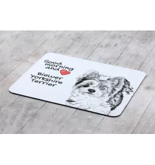 Biewer Terrier, Biewer Yorkshire Terrier - Mauspad mit Druck, personalisiertes Mauspad mit Hund, einzigartiges Gadget für Büroangestellte von Art-Dog.