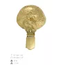 Bichon Frise, Gelockter Bichon, Tenneriffahündchen - Brosche mit Clip, vergoldeter Startnummernhalter, Geschenk für Hundeausstellung der Marke Art-Dog