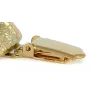 Bichon Frise, Gelockter Bichon, Tenneriffahündchen - Brosche mit Clip, vergoldeter Startnummernhalter, Geschenk für Hundeausstellung der Marke Art-Dog