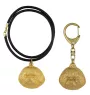 Bichon Frise, Bichon Tenerife, Bichon a poil frise - keychain and necklace with a dog in a box, high-quality gold-plated product, Art-Dog brand