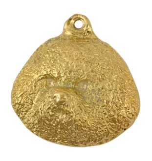 Bichon Frise, Bichon Tenerife, Bichon a poil frise - keychain and necklace with a dog in a box, high-quality gold-plated product, Art-Dog brand