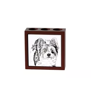 Biewer Yorkshire Terrier - pen holder with a dog, desk organizer with a print, personalized desk decoration from the Art-Dog brand.