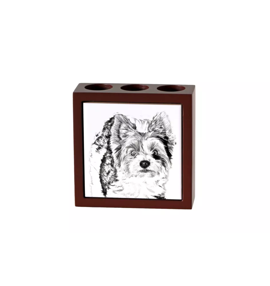 Biewer Yorkshire Terrier - pen holder with a dog, desk organizer with a print, personalized desk decoration from the Art-Dog brand.