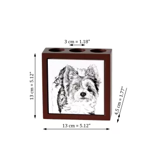 Biewer Terrier, Biewer Yorkshire Terrier - Stifthalter mit Hund, Schreibtischorganizer mit Aufdruck, personalisierte Schreibtischdekoration der Marke Art-Dog