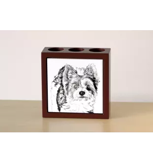 Biewer Terrier, Biewer Yorkshire Terrier - Stifthalter mit Hund, Schreibtischorganizer mit Aufdruck, personalisierte Schreibtischdekoration der Marke Art-Dog