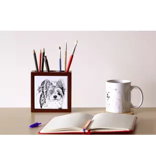 Biewer Yorkshire terrier - porte-stylo avec chien, organiseur de bureau avec impression, décoration de bureau personnalisée de la marque Art-Dog