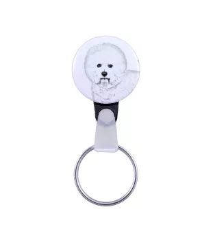 Bichon a poil frise, Bichon Frise, Bichon Tenerife - porte-clés avec l'image d'un chien, pendentif avec la propre graphique de la marque Art-Dog