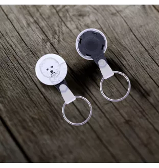 Bichon Frise, Gelockter Bichon, Tenneriffahündchen - Schlüsselanhänger mit dem Bild eines Hundes, Anhänger mit dem eigenen Grafikdesign der Marke Art-Dog