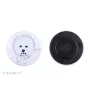 Bichon a poil frise, Bichon Frise, Bichon Tenerife - aimant avec un œil de chien, exceptionnellement léger, aimant puissant, produit fabriqué à la main par la marque Art-Dog
