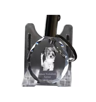 Biewer Yorkshire Terrier brelok do kluczy owalny z koniem Art-Dog