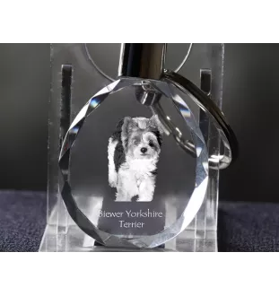 Biewer Yorkshire terrier - pendentif avec une photo de chien, porte-clés en cristal dans une boîte cadeau, un cadeau unique par Art-Dog