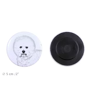 Bichon Frise, Bichon Tenerife, Bichon a poil frise - magnet with a dog's pupil, exceptionally light, strong magnet, handmade product by the Art-Dog brand