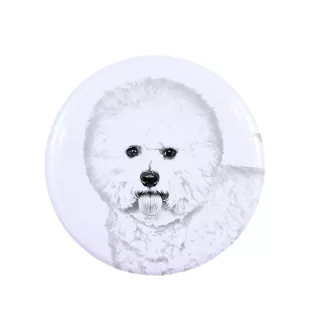 Bichon Frise, Bichon Tenerife, Bichon a poil frise - magnet with a dog's pupil, exceptionally light, strong magnet, handmade product by the Art-Dog brand