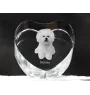 Bichon Frise, Bichon Tenerife, Bichon a poil frise - a photo of a dog in crystal, crystal heart, unique photo frame from the Art-Dog brand