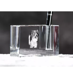 Biewer Yorkshire Terrier penholder kryształowy z psem Art-Dog