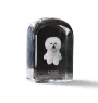 Bichon Frise, Gelockter Bichon, Tenneriffahündchen - Kristallwürfel mit Bild, Hundebild im Kristall, sechseckiger Papierclip von Art-Dog.