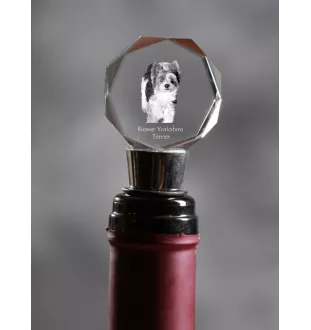 Biewer Yorkshire Terrier - Bottle stopper, crystal wine stopper with photo, personalised gift for bartender by Art-Dog brand