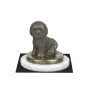 Bichon Frise, Gelockter Bichon, Tenneriffahündchen - Hundestatue, Figur auf weißem Marmor, Trophäe für die Art-Dog-Hundeaustellung
