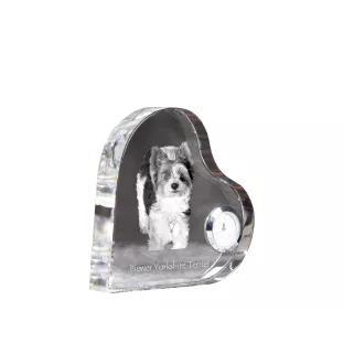 Biewer Yorkshire Terrier zegar w kształcie serca z psem Art-Dog