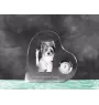 Biewer Yorkshire Terrier - crystal clock with a dog picture, heart-shaped shelf clock, personalized standing clock by Art-Dog brand