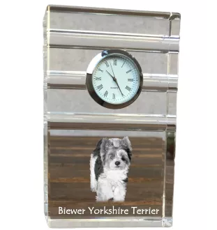 Biewer Yorkshire Terrier zegar trój-paskowy z psem Art-Dog