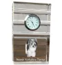 Biewer Terrier, Biewer Yorkshire Terrier - Glasuhr mit Foto, Foto eines Hundes im Kristall, personalisierte Tischuhr für das Büro der Marke Art-Dog