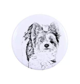 Biewer Terrier, Biewer Yorkshire Terrier Magnet mit einem Hundepfotenabdruck, außergewöhnlich leicht, starker Magnet, handgefertigtes Produkt der Marke Art-Dog