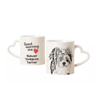 Biewer Yorkshire Terrier - cup with a dog, adorable cup with a heart-shaped handle, universal gift from the Art-Dog brand