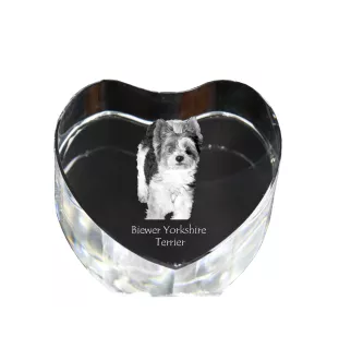Biewer Yorkshire Terrier serce kryształowe z psem Art-Dog