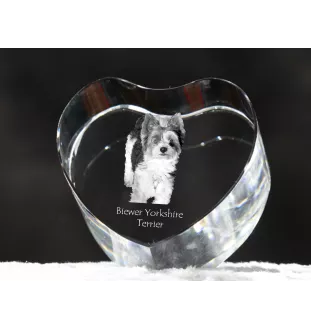 Biewer Yorkshire Terrier serce kryształowe z psem Art-Dog