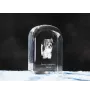 Biewer Yorkshire Terrier - crystal cube with a photo, photo of a dog in crystal, cubic paperweight from Art-Dog brand