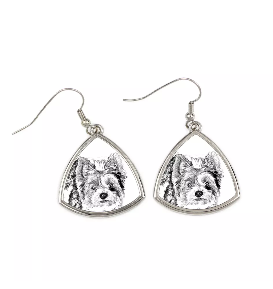 Biewer Yorkshire terrier - boucles d'oreilles avec chien, boucles d'oreilles pendantes avec photo, bijoux personnalisés avec impression de la marque Art-Dog