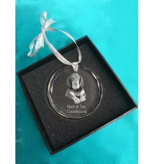 Black and Tan Coonhound I - crystal bauble with a photo, dog photo in crystal, personalized Christmas tree ornament by Art-Dog brand