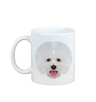 Bichon Frise, Gelockter Bichon, Tenneriffahündchen - Becher mit einem Bild und dem Schriftzug geometrischer Hund Art-Dog