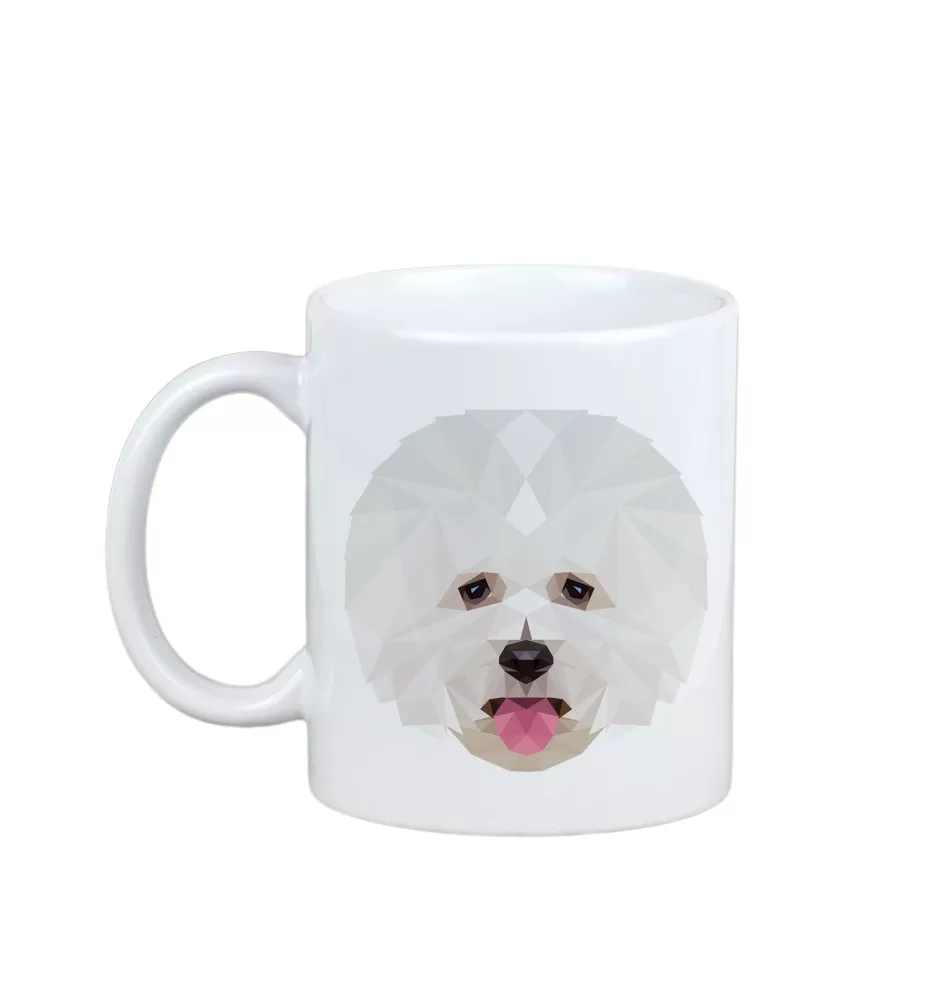 Bichon a poil frise, Bichon Frise, Bichon Tenerife - tasse avec une photo et un motif de chien géométrique Art-Dog