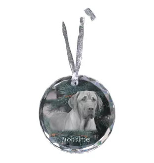 Chien noir et feu pour la chasse au raton laveur - boule de Noël en cristal avec une photo, photo de chien dans le cristal, décoration personnalisée pour sapin de Noël de la marque Art-Dog
