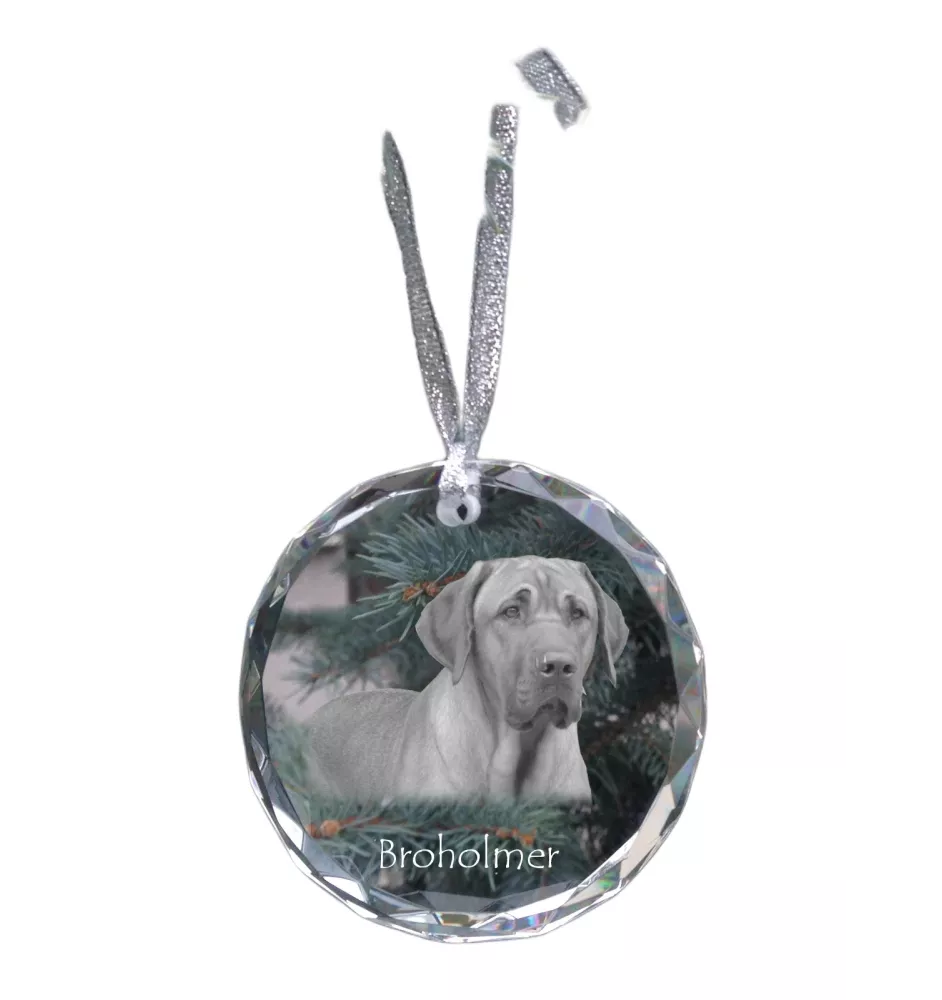Schwarz-Lohfarbener Waschbärenhund, Black and Tan Coonhound - Kristallkugel mit Foto, Hundebild im Kristall, personalisierter Christbaumschmuck von Art-Dog.