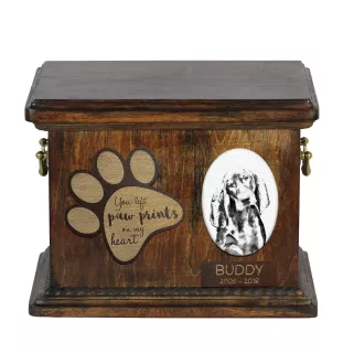 Black and Tan Coonhound I - urn for dog ashes, personalized urn with a photo, dog photo urn by Art-Dog