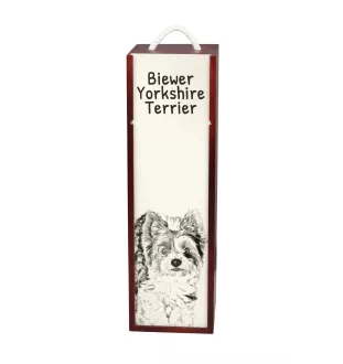 Biewer Yorkshire Terrier - wine box with a dog, alcohol box with graphics, personalized gift box from the Art-Dog brand