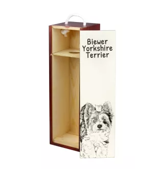 Biewer Terrier, Biewer Yorkshire Terrier - Weinbox mit Hund, Alkoholbox mit Grafik, personalisierte Geschenkbox der Marke Art-Dog