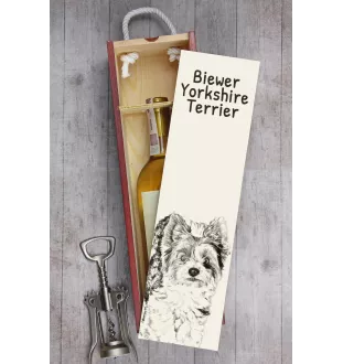 Biewer Yorkshire Terrier - wine box with a dog, alcohol box with graphics, personalized gift box from the Art-Dog brand